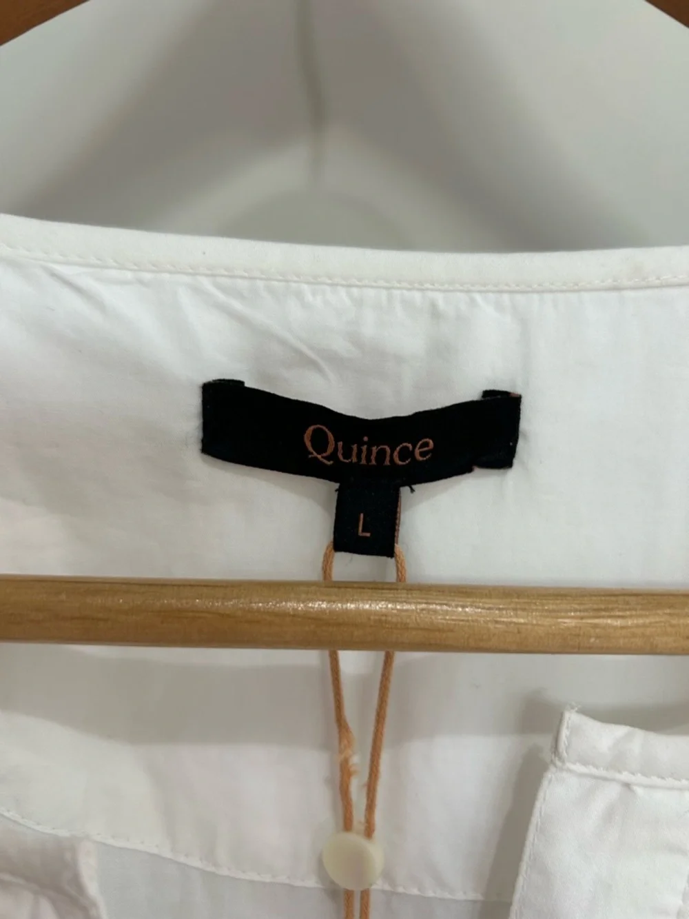 Quince Organic Cotton Poplin Smocked Tiered Maxi Dress White L NWT Boho Chic - Picture 3 of 13